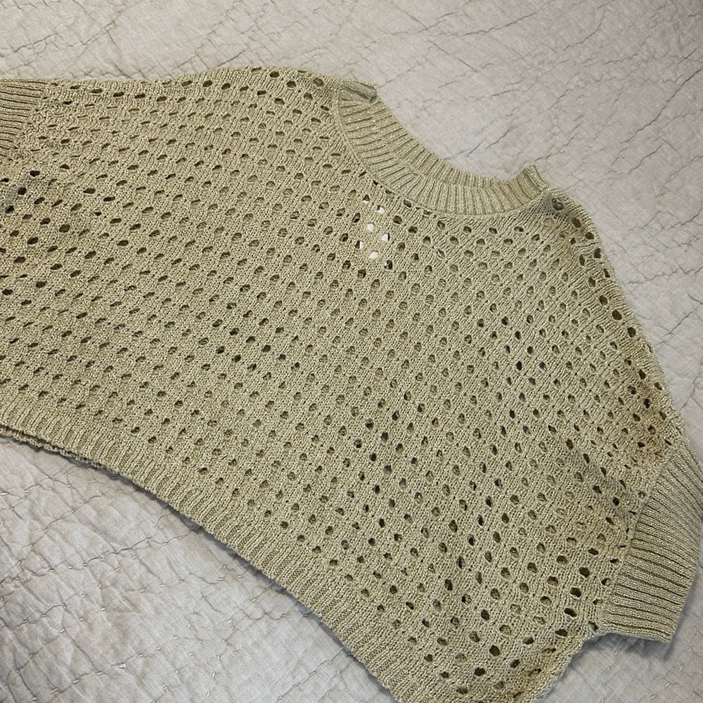 Gold glitter see through sweater
